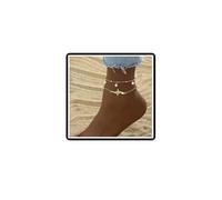 Dishowme Pearl Heartbeats Anklet Bracelet Boho Layered Heart Beads Foot Chain Summer Beach Faux Pearl Barefoot Sandal Jewelry for Women Girls (Gold)
