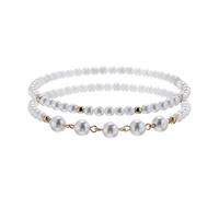 Dishowme Pearl Star Anklet Bracelet Boho Faux Pearl Beads Foot Chain Summer Beach Barefoot Sandal Jewelry for Women (White)