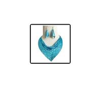Dishowme Sequins Triangle Scarf Necklace Earrings Sets 3Pcs Punk Glitter Coins Sequins Collar Necklace Jewelry for Women Masquerade Banquet Party (Blue)