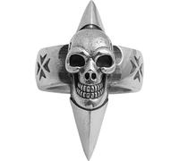 Dishowme Skull Smile Rivet Stainless Steel Ring Punk Death’s Head Knuckle Ring Smiling Finger Joint Band Adjustable Jewelry for Women Men