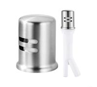 Dishwasher Air Gap Cover For Standard Sinks With Brass Cap And Abs Plastic Body To Prevent Backflow And For Ensure Plumbing Compliance In White And Silver Finish 22.5cm(B)