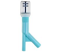 Dishwasher Air Gap Kit, Polished Chrome Brass Cover, Dual Outlet, Anti-Backflow, High and Low Loop for Kitchen Sink, Blue, Extended Thread Fits Countertops up to 2.25 in, Secure Threaded Connection