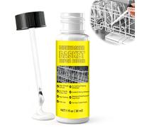 Dishwasher Basket Rust Repair, Dish Rack Repair White Liquid Plastic, Rust Deterrent for Dishwasher Liquid Removable Rubber Coating 30 ml (White)