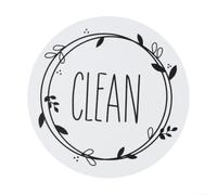 Dishwasher Clean Dirty Magnet Sign Round 9cm Strong Hold(Grey+white)