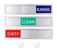 Dishwasher Clean Dirty Sign, 3 Status Dishwasher Sign Clean Dirty Running, Non-Scratching Easy to Switch for All Dishwashers (Silver)