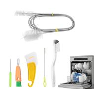 Dishwasher Cleaner Brush Kit - 6PCS Deep Cleaning Tools with Pick, Scraper, Straw Brush, Gap & Angle Brush, Flexible Tubes Brush for Spotless Dishwasher