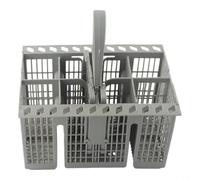 Dishwasher Cutlery Basket C00257140, Grey Plastic, Detachable Handle, for Bauknecht, for Indesit and for Hotpoint Models
