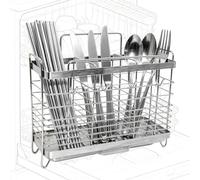 Dishwasher Cutlery Basket - Utensil Drainer Metal Basket, Universal Replacement Accessory Compatible with Bosch Siemens Neff Whirlpool Hotpoint Indesit Ariston, 21.2x18x8.3cm