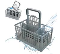 Dishwasher Cutlery Basket with Removable Handle, Universal Replacement Accessory Compatible with Bosch Siemens Neff Whirlpool Hotpoint Indesit Ariston, 24 x 13.9 x 12.4cm
