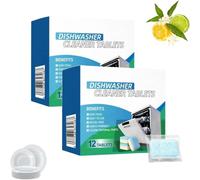 Dishwasher Deep Cleaner Tablets, Dishwasher Cleaner & Deodorizer Tablets, Deep Cleaning for Interior, Pump, Filter, Spray Arm & Drain (2Boxes)