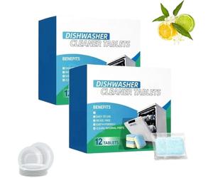 Dishwasher Deep Cleaner Tablets, Dishwasher Cleaner Tablets For Kitchen Drain Maintenance, Cleans Grime, Grease, Deep Cleaning for Interior, Pump, Filter, Spray Arm & Drain (2box)