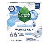 Dishwasher Detergent Packs, Free & Clear, 45 Packs, 23.8 oz (675 g), Seventh Generation