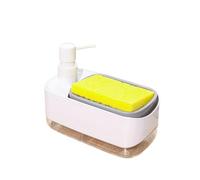 Dishwasher Dispenser, Press Type Manual Soap, 2-in-1 Liquid Dispensing Methods, Easy to Detachable and Washable Sponge(Black)