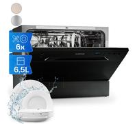 Klarstein Table Top Dishwasher, 6 Place Setting Mini Dishwasher, Quiet Operation Countertop w/ 6 Washing Programs, Compact Tabletop, Easy To Install Homes/Office Small