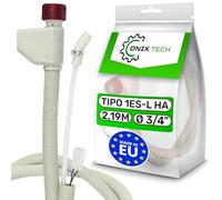 Dishwasher Inlet Water Hose Aquastop Type 1ES-L Hose Length 1,5 m Total Length 2,19 m Valve Ø 3/4" 1885090400 1760360100 for Beko 481253029201 for Whirlpool - Made in EU - ONIX TECH