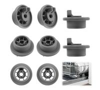 Dishwasher Lower Rack Wheel Compatible with Bosch 165314, Universal Dishwasher Wheel Replacement Parts for Beko Siemens Neff Gaggenau Thermador Kenmore (8Pcs, 3.5 * 1.6cm)