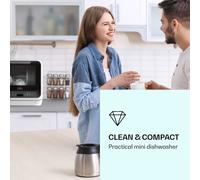 Dishwasher Machine Freestanding Portable Countertop Dishwasher 6 Programs Black [EEK: G]
