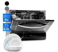 Klarstein Table Top Dishwasher, 6 Place Setting Mini Dishwasher Quiet Operation Countertop w/ 7 Washing Programs, Compact Tabletop Dishwashers, Easy To Install Homes/Office Small Dishwashers