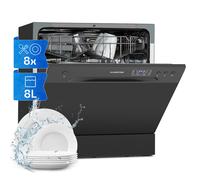 Dishwasher Machine Mini Kitchen Freestanding Home Office Compact 8 Places Grey [EEK: F]