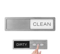 Dishwasher Magnet Clean Dirty Sign 17.8cm Clean Dirty Sliding Sign Acrylic Strong Fridge Magnet Non-Scratching Brushed Silver Indicator for Refrigerators, Kitchen, Dishwasher Status Home Accessory