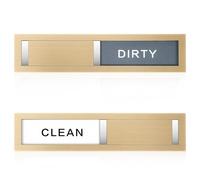 Dishwasher Magnet Clean Dirty Sign, Adhesive Dishwashers Clean/Dirty Indicator Symbol Dishwasher Sticker, Self-Sticky Stainless Steel Material Dishwashers Sticker, Home Kitchen Decor (Gold)