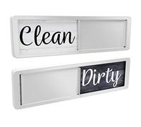Dishwasher Magnet Clean Dirty Sign, Clean Dirty Magnet for Dishwasher, Rustic Farmhouse Kitchen Decor, Magnetic Dish Washer Sign Indicator, Sliding Rustic Dish Washer Signs, Black & White Wood