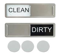 Dishwasher Magnet Clean Dirty Sign, Dishwasher Clean Dirty Sign, Easy to Read and Slide On Indicator for Dish Washer Refrigerator, Kitchen Cleaning, Dirt Reminder Signs, Silver White and Black Marble