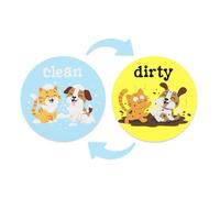 Dishwasher Magnet Clean Dirty Sign, Funny Double Sided Dish Washer Magnetic Cute Cat & Dog Pattern Clean Dirty Flip Sign for Kitchen Gadget Home Decor