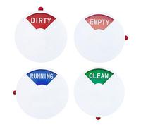 Dishwasher Magnet Clean Dirty Sign Indicator with Running and Empty Options, Works on All Dishwashers, Non-Scratch Strong Magnetic Backing, Residue Free Adhesive Included, 4 Inch, Silver
