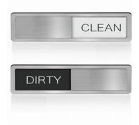 Dishwasher Magnet Clean Dirty Sign Non-Scratching Strong Magnet or Adhesive Options Indicator Tells Whether Dishes Are Clean or Dirty (B/W, 7"W x 1.6"L)