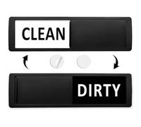 Dishwasher Magnet Clean Dirty Sign, Non-Scratching/Super Strong Soft Magnet with Double-Sided Adhesives/Easy to Read & Slide for Kitchen/Dishwasher/Fridge/Laundry/Washing Machine (Black & White)