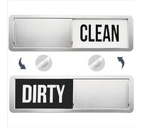 Dishwasher Magnet Clean Dirty Sign, Premium Stainless Steel Clean Dirty Magnet for Dishwasher, Non-Scratch Water Resistant, Strong Magnetic, Sliver Grey