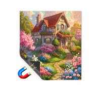 Dishwasher Magnet Cover - 26 * 23" Waterproof Scenic Landscape Magnetic Sticker Garden Forest Town Lighthouse Cabin Decorative Kitchen Appliance Panel Wrap for Home Use (#4)