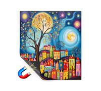 Dishwasher Magnet Cover - 26 * 23" Waterproof Scenic Landscape Magnetic Sticker Garden Forest Town Lighthouse Cabin Decorative Kitchen Appliance Panel Wrap for Home Use (#1)