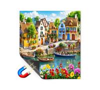 Dishwasher Magnet Cover - 26 * 23" Waterproof Scenic Landscape Magnetic Sticker Garden Forest Town Lighthouse Cabin Decorative Kitchen Appliance Panel Wrap for Home Use (#8)