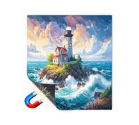 Dishwasher Magnet Cover - 26 * 23" Waterproof Scenic Landscape Magnetic Sticker Garden Forest Town Lighthouse Cabin Decorative Kitchen Appliance Panel Wrap for Home Use (#5)
