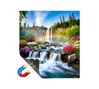 Dishwasher Magnet Cover - 26 * 23" Waterproof Scenic Landscape Magnetic Sticker Garden Forest Town Lighthouse Cabin Decorative Kitchen Appliance Panel Wrap for Home Use (#7)