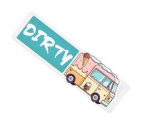 Dishwasher Magnet Sign - Waterproof Acrylic Panel, Non Scratch Design, Easy Read Display, Cute Funny Style | Ideal For Home Apartment Kitchen Fridge Washing Machine Microwave Appliance Organisation