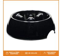 Dishwasher Safe Anti-Gulp Dog Bowl, 600 ml in Black - Ideal for Medium Breeds