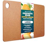 Dishwasher Safe Large Wooden Cutting Board for Kitchen - 14.5 x 11.25 Inch Composite Cutting Board - Chopping Food, Baking Cooking Meat - Thin & Lightweight, BPA Free, Eco-Friendly Butcher Block