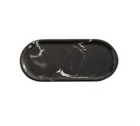 Dishwasher Safe Silicone Bathroom Tray Soap Dispenser and Countertop Storage with Modern Aesthetic (Black B)