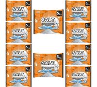 dishwasher salt 5kg powerful crystal, limescale remover on your glassware and water softener, life & improving its performance, 99% purity (10 pack)