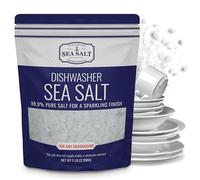 Dishwasher Salt - All-Natural Water Softener Salt for a Clean Finish - Compatible with Bosch, Miele, Thermador, Whirlpool Dishwashers and More - Food-Grade Coarse Sea Salt (5 lb Bag)
