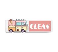 Dishwasher Sign - Adhesive Non-Scratch Magnetic Decor for Clean Or Dirty Indicators, Cute Functional Label with Easy Placement Function, Home, Apartment, Kitchen, Appliance Use, 7.01 x 1.97 inches