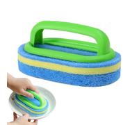 Dishwasher Sponge with Handle, Scrubber Brush with Ergonomic Handle, Household Cleaner for Bathroom, Kitchen, Shower, Sink