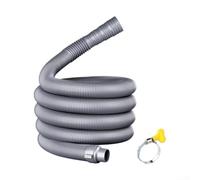 Dishwasher Waste Pipe 80cm Stretchable Grey with Clamp(80cm) | 80cm stretchable design, dishwasher compatible, high pressure resistant, easy cut to size, secure fit
