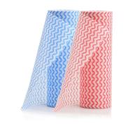 Dishwashing Cloths Rolls Reusable Cleaning Cloths Rags Kitchen Multi-Purpose 2 Rolls 200 Pieces per roll, Blue and Red