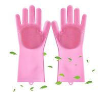 Dishwashing Gloves Magic Reusable Silicone Gloves Silicone Cleaning Brush Dish Washing Sponge Gloves for Washing Dish, Kitchen, Car, Bathroom, Pet Hair Care and More