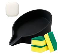 Dishwashing Sponge Rest Pad- Slanting Drainage Pad with Cute Happy Expression, Flexible Rubber Dishwashing Scrubber Rest | Countertop Water Diverter Board for Home Apartment Camper RV Laundry Station