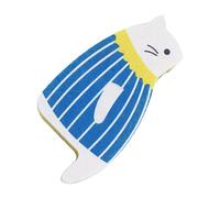 Dishwashing Sponges - Cat Shape Scrubber Non-Scratch Kitchen Cleaning Pad | Sponge Material 14x7x3cm, Lightweight, 8g, Floral Stripe Pattern, Utensi Dish